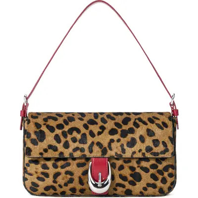 STAUD Harlow Genuine Calf Hair Shoulder Bag in Cheetah at Nordstrom | Nordstrom