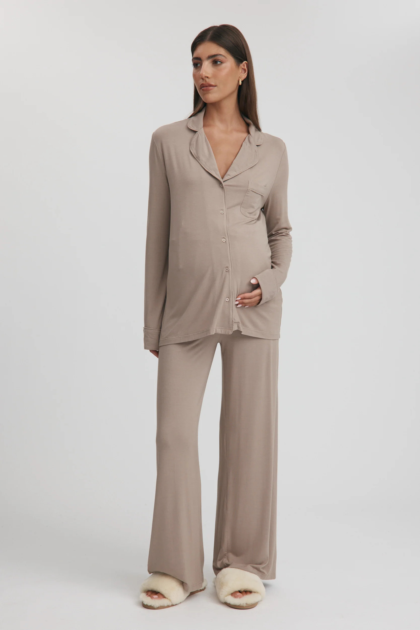 PJ Cloud Shirt (Mocha) | Legoe Heritage Maternity APAC