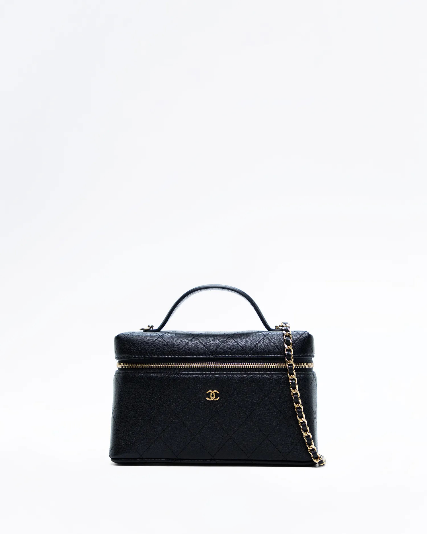Caviar Slim Vanity Case with Chain | Vivrelle