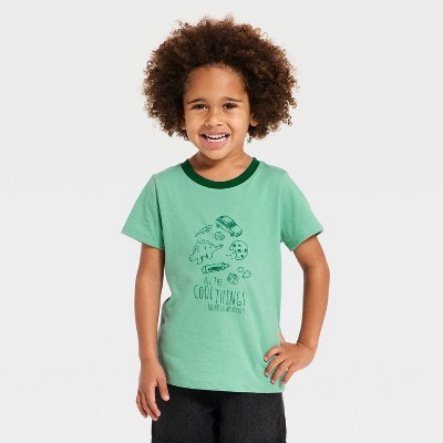 Toddler Boys' Short Sleeve Classic Fit Graphic T-Shirt - Cat & Jack™ Teal Green 3T | Target