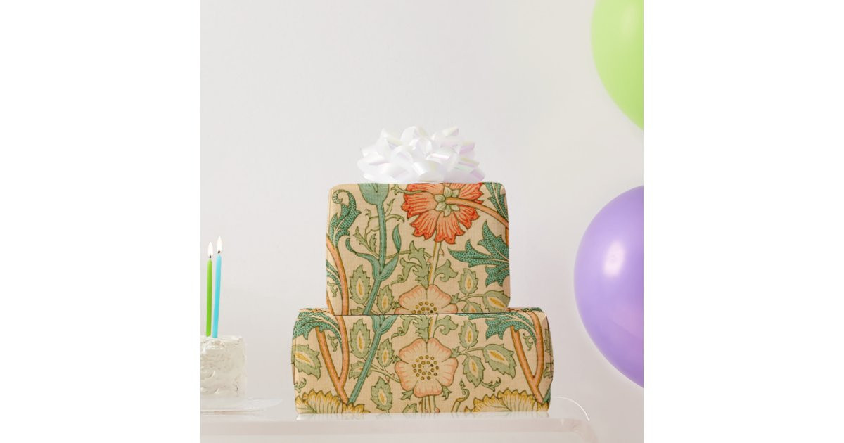William Morris's Pink and Rose famous pattern   Wrapping Paper | Zazzle