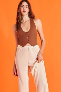 Linen-Blend Halter Vest | Forever 21 (US)