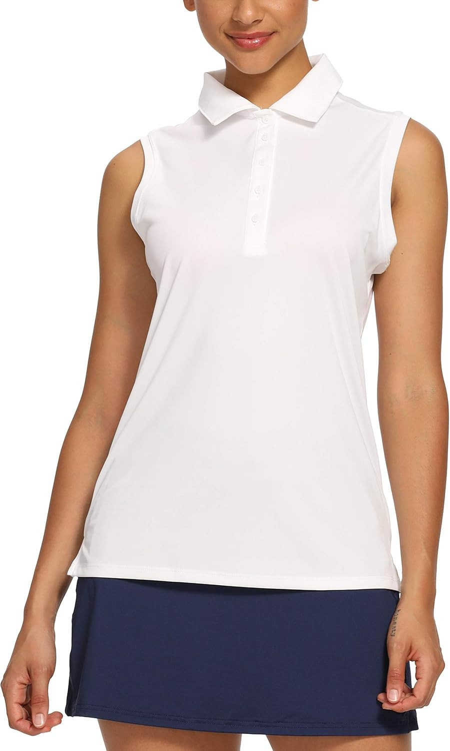CQC Women's Golf Tennis Sleeveless Polo Shirts Quick Dry Athletic Tank Tops UPF 50+ | Amazon (US)