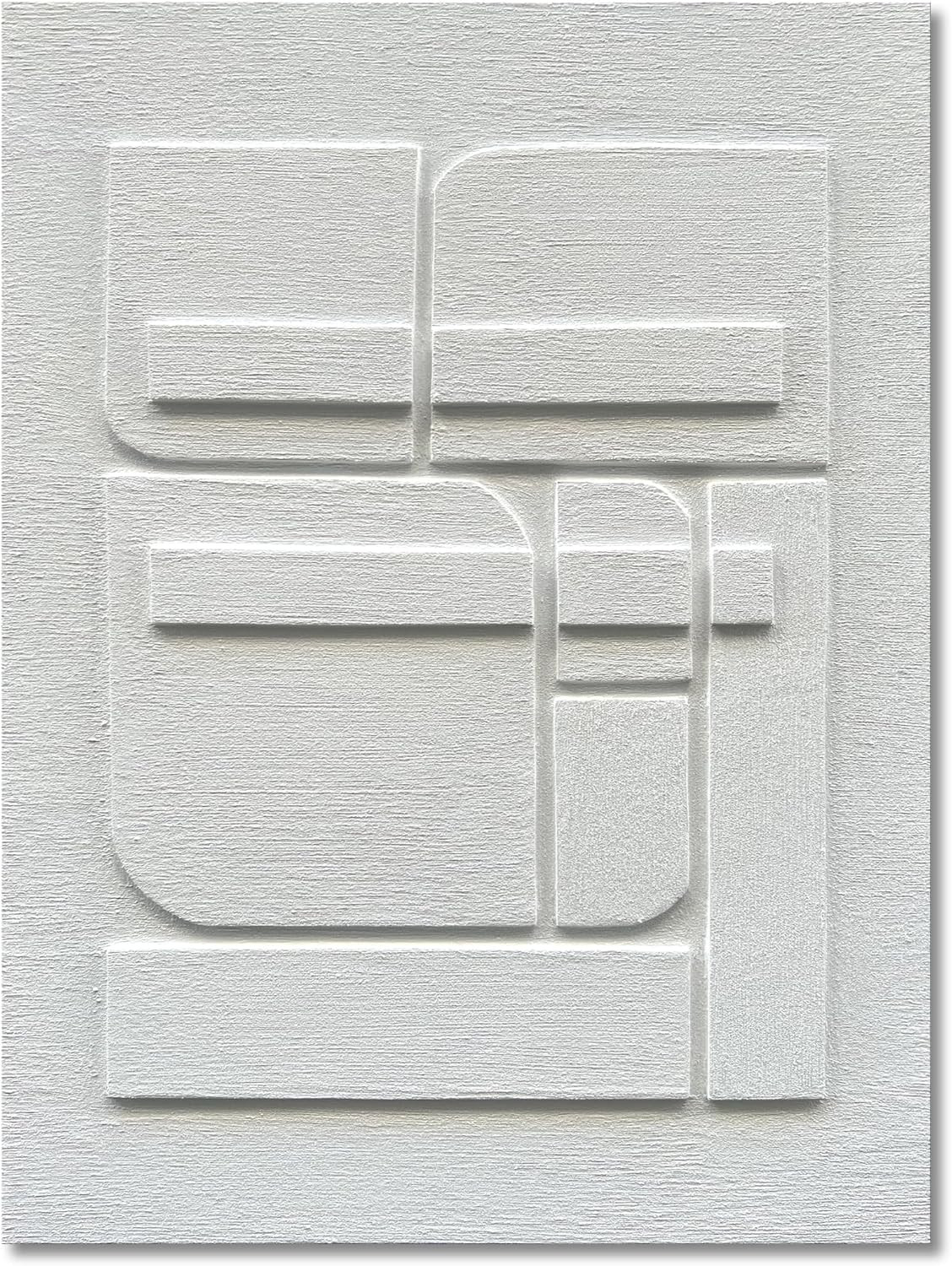 Art Hand-Painted White Abstract Texture Art Oil Painting 40x28 inch Modern Minimalist Art Canvas Wall Decoration | Amazon (US)