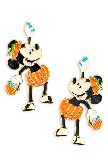BaubleBar Mickey Mouse Pumpkin Drop Earrings in Black/Orange Multi at Nordstrom Rack | Nordstrom Rack