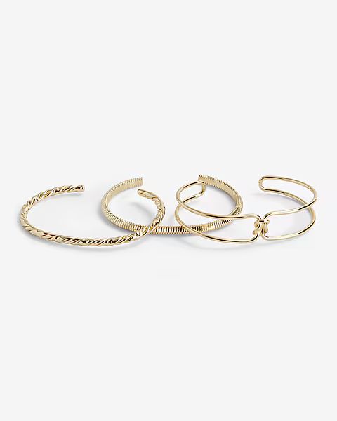 Set Of 3 Knot Textured Cuff Bracelets | Express