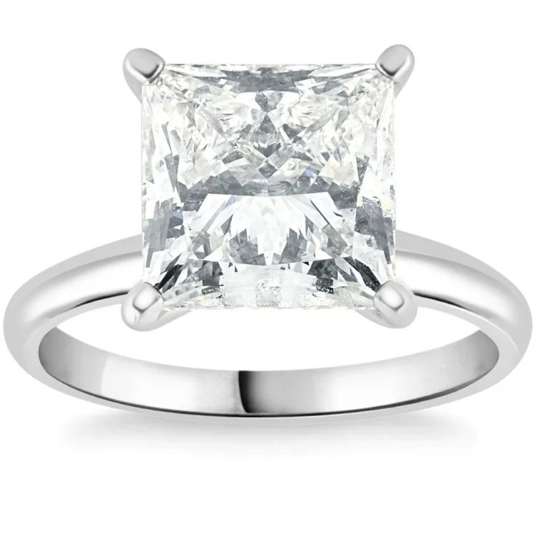 Pompeii 2 1/2Ct Princess Cut Solitaire Diamond Engagement Ring 14k White Gold Lab Grown | Walmart (US)