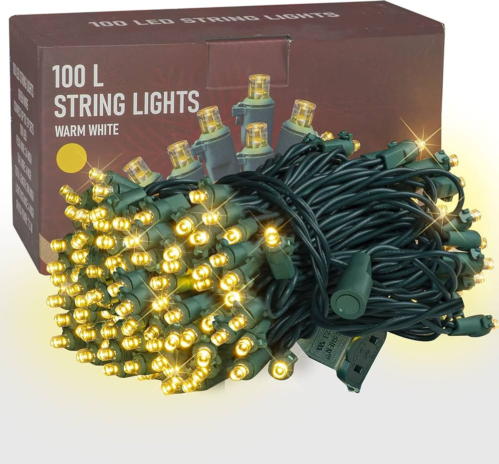 Dazzle Bright 33FT 100 LED Christmas String Lights Indoor Outdoor Waterproof, Warm White Christma... | Amazon (US)