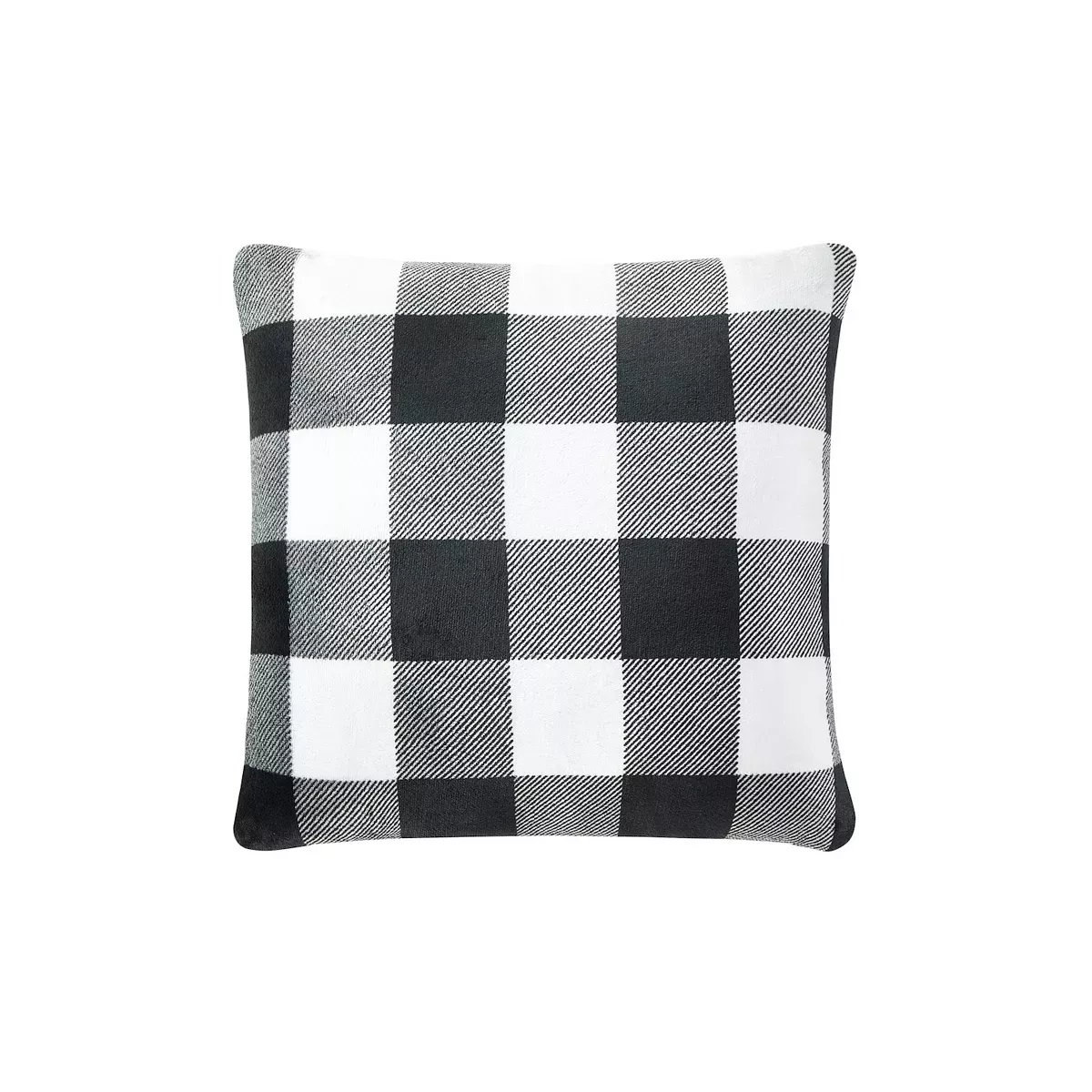 Cuddl Duds Sherpa Fleece Plush Throw (Black/Ivory Buffalo Check