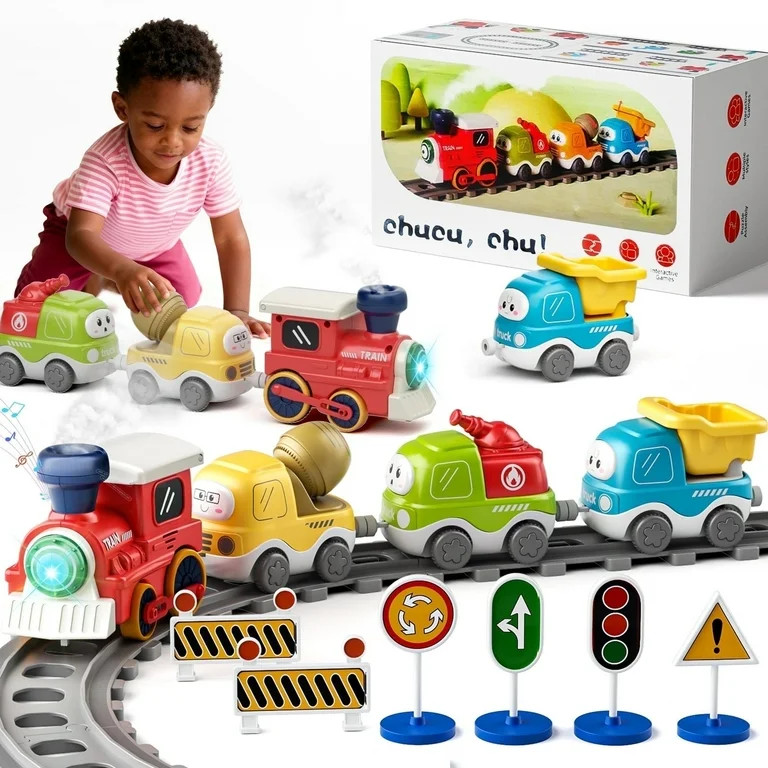 Dimoarch Toys for 1 2 3 Year Old Boy Girl, Train Set Toy for Toddlers, Electric Train Car Track P... | Walmart (US)