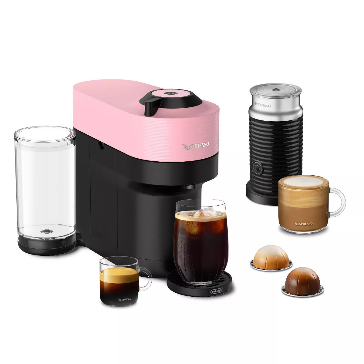 Nespresso Vertuo Pop+ with Aeroccino Frother Single-Serve Coffee Maker by De'Longhi Pink | Target