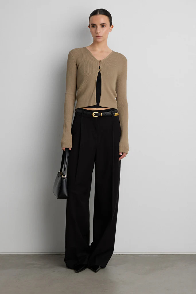 CROPPED LONG SLEEVE CARDIGAN | OAK + FORT