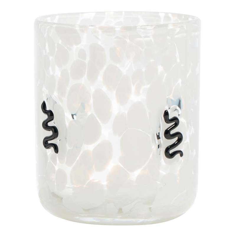 White Confetti Black Snake Icon Glass, 17.25oz | At Home
