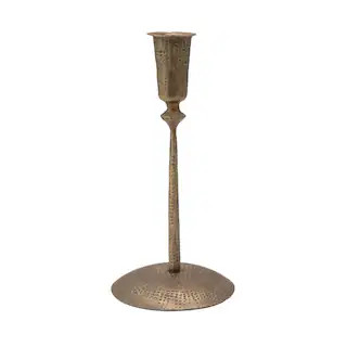 9" Antique Brass Hand-Forged Hammered Metal Taper Candle Holder | Michaels | Michaels Stores