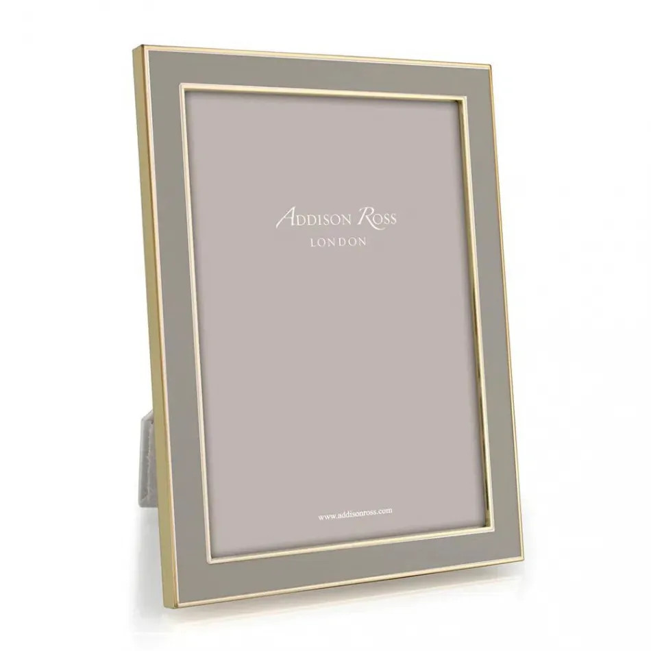 Gold Trim, Taupe Enamel Picture Frame | Gracious Style