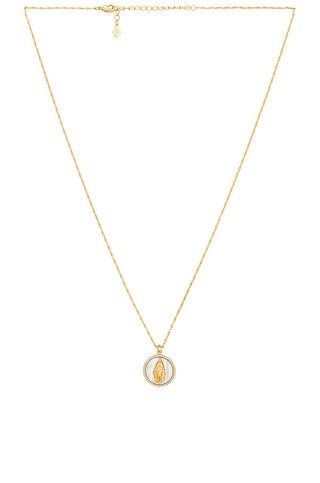Joy Dravecky Jewelry Mary Stone Inlay Necklace in Mother Of Pearl from Revolve.com | Revolve Clothing (Global)