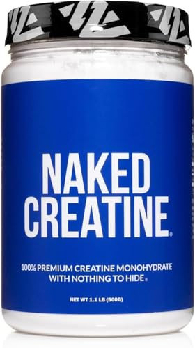 NAKED Pure Micronized Creatine Monohydrate Powder - NSF Certified, Unflavored, 500g, 1.1lb Bulk - Vegan, Non-GMO, Gluten-Free, Soy-Free, No Fillers, Supports Muscle Growth & Strength - 100 Servings | Amazon (US)