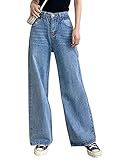 HDLTE Women Wide Leg Jeans High Waist Baggy Jeans for Women Loose Boyfriends Jeans Denim Pants Y2... | Amazon (US)