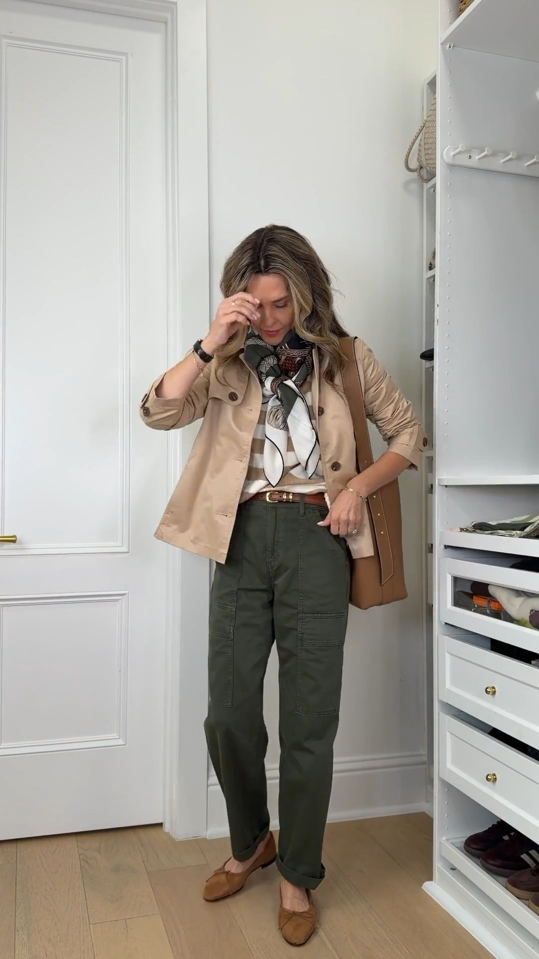 I’m 5’6’'
-Talbots short trench coat size S. Love the soft fabric.
-Talbots cotton sweater size S Check the site for sales. 
-These olive utility pants fit and feel amazing on! Side pocket is smooth and doesn’t add bulk. TTS
-Sneakers TTS
-linked similar watch to my Cartier tank


#LTKootd #LTKgrwm #LTKOver40