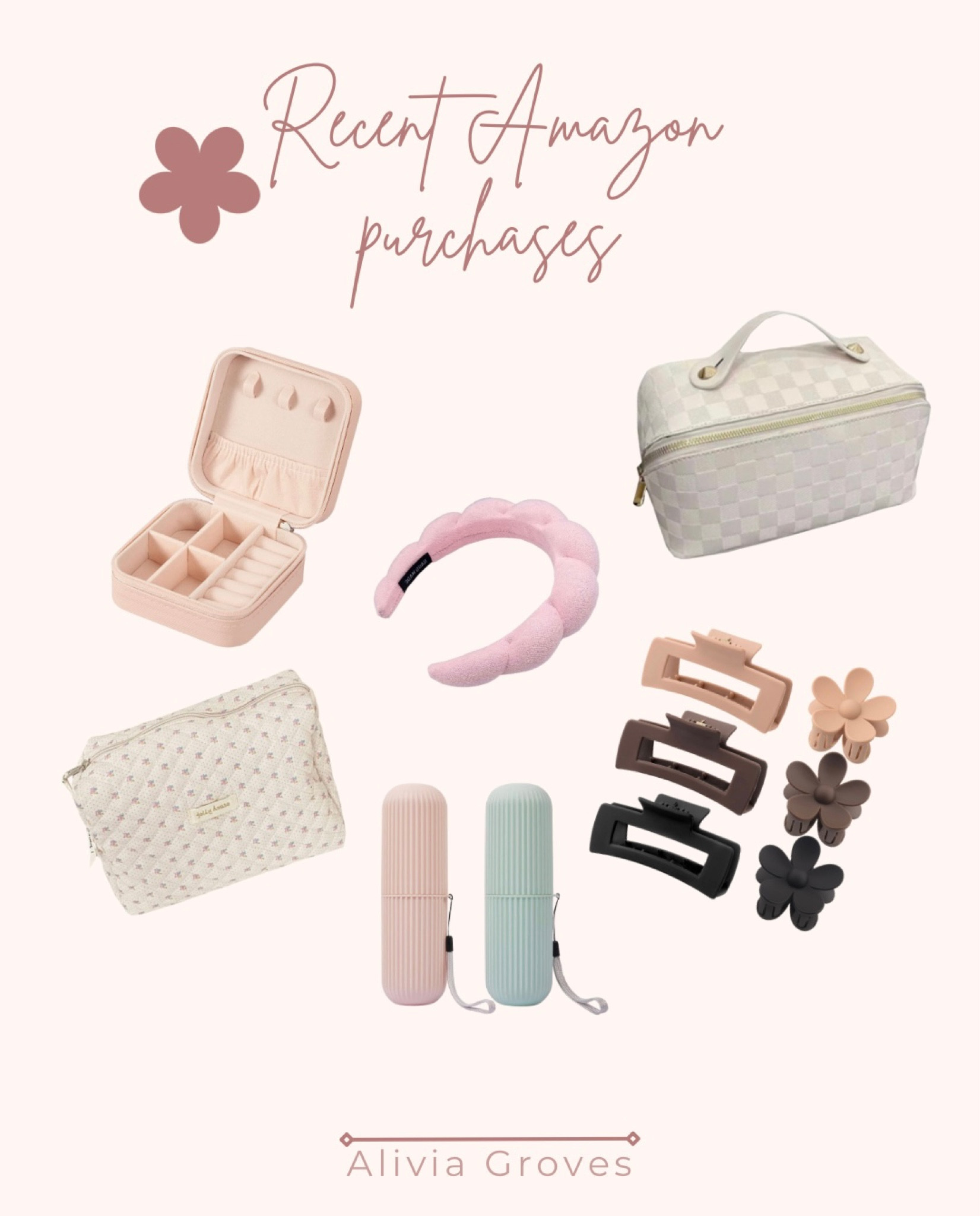 a few cute new things I bought from Amazon recently! Perfect items for traveling 🌸✈️ 

#amazon #amazonfinds #travel #pink 

#LTKFind #LTKtravel #LTKbeauty