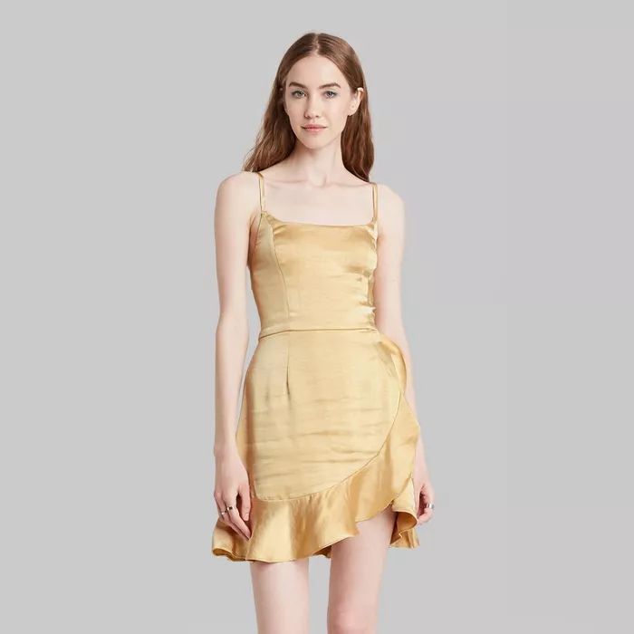Women's Sleeveless Satin Wrap Dress - Wild Fable™ | Target