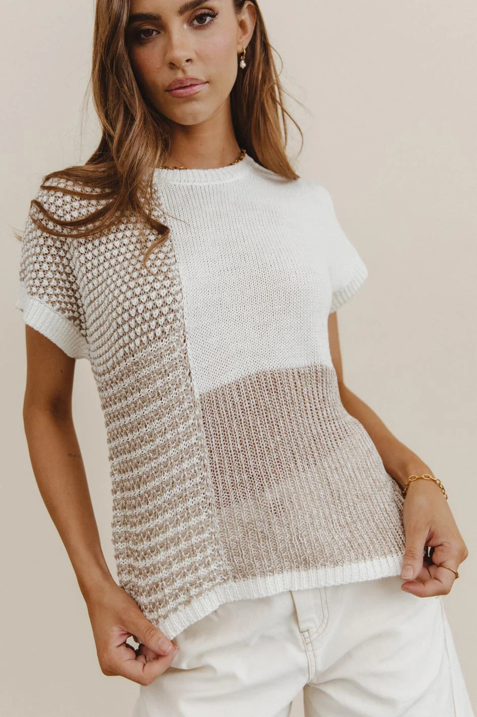 Bennie Colorblock Sweater in Taupe | Böhme US
