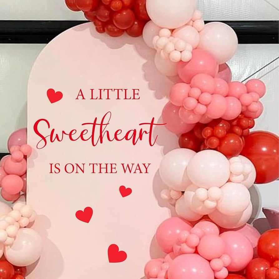 JarThenaAMCS A Little Sweetheart is On The Way Gender Reveal Party Decal Sign Valentine Baby Show... | Amazon (US)