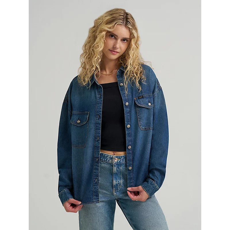 Womens Swing Back Denim Button Down Shirt | Lee Jeans