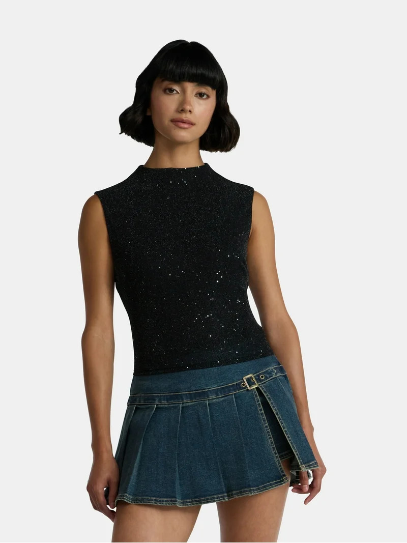 Madden NYC Women’s Sleeveless Sparkle Top | Walmart (US)