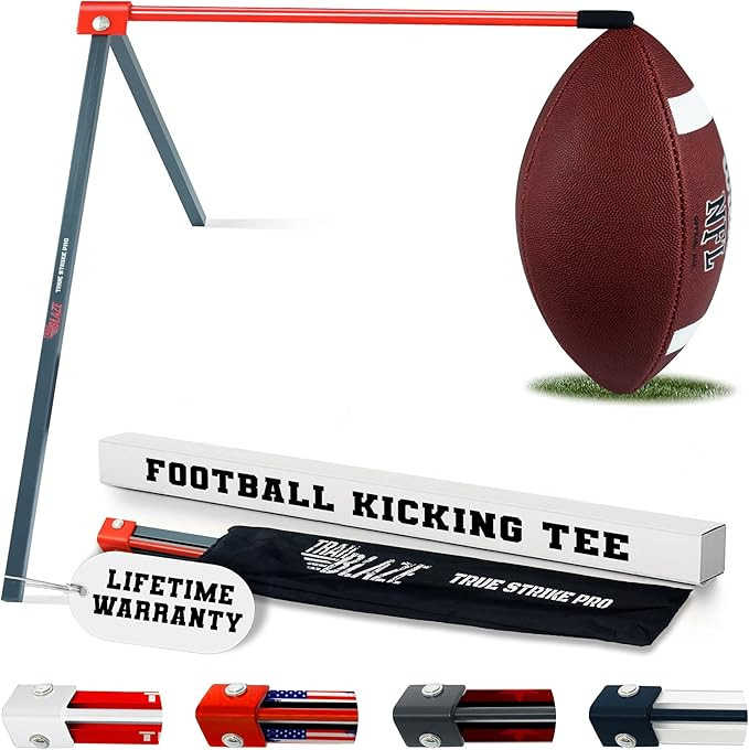 True Strike Pro Football Kicking Tee - Ultimate Football Tee Compatible with All Ball Sizes, Bonu... | Amazon (US)