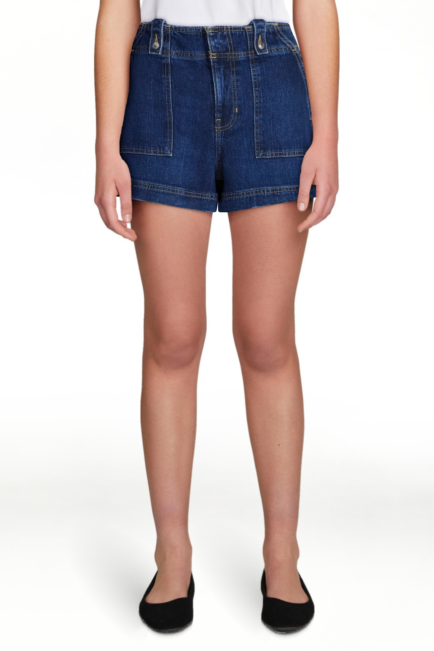 Free Assembly Women's High Rise Denim Utility Shorts, 4\u201d Inseam, Sizes 0-18 | Walmart (US)