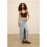 Stradivarius D70 flowing denim midi skirt LIGHT BLEACH 14 | Stradivarius (UK)