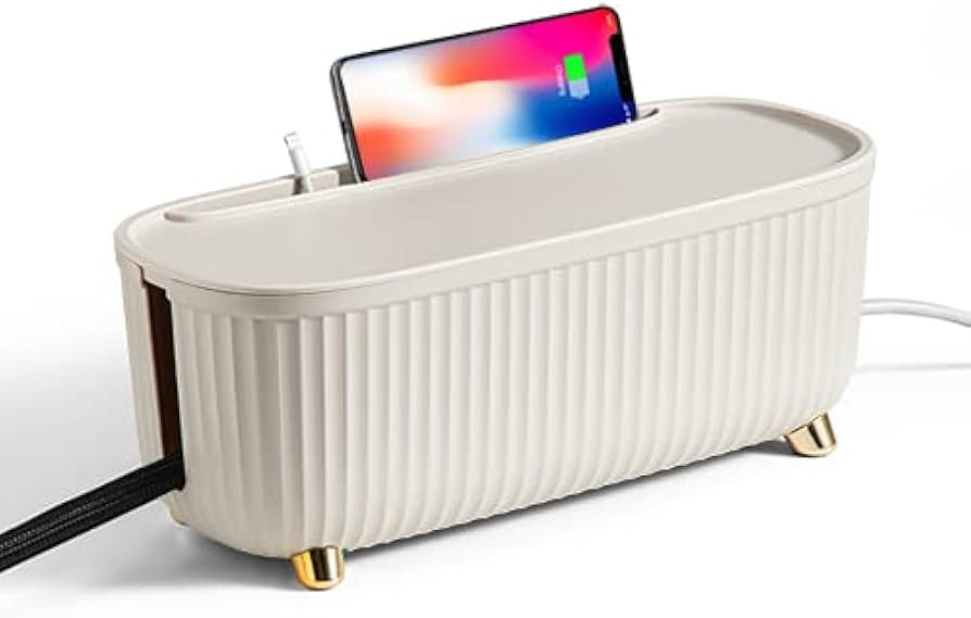 Homebliss Cable Management Box - Cord Organizer Box 13.7*5.9*5.3in -Insulated Cable Storage Box f... | Amazon (US)