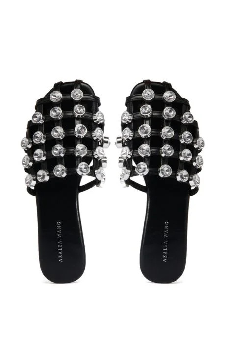 AZALEA WANG XERES GEM EMBELLISHED FLAT IN BLACK | AKIRA