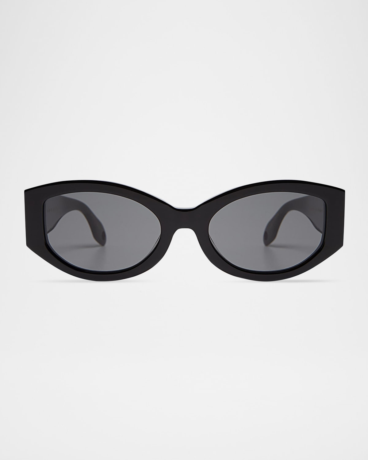 Jeannie Glossy Acetate Oval Sunglasses | Neiman Marcus