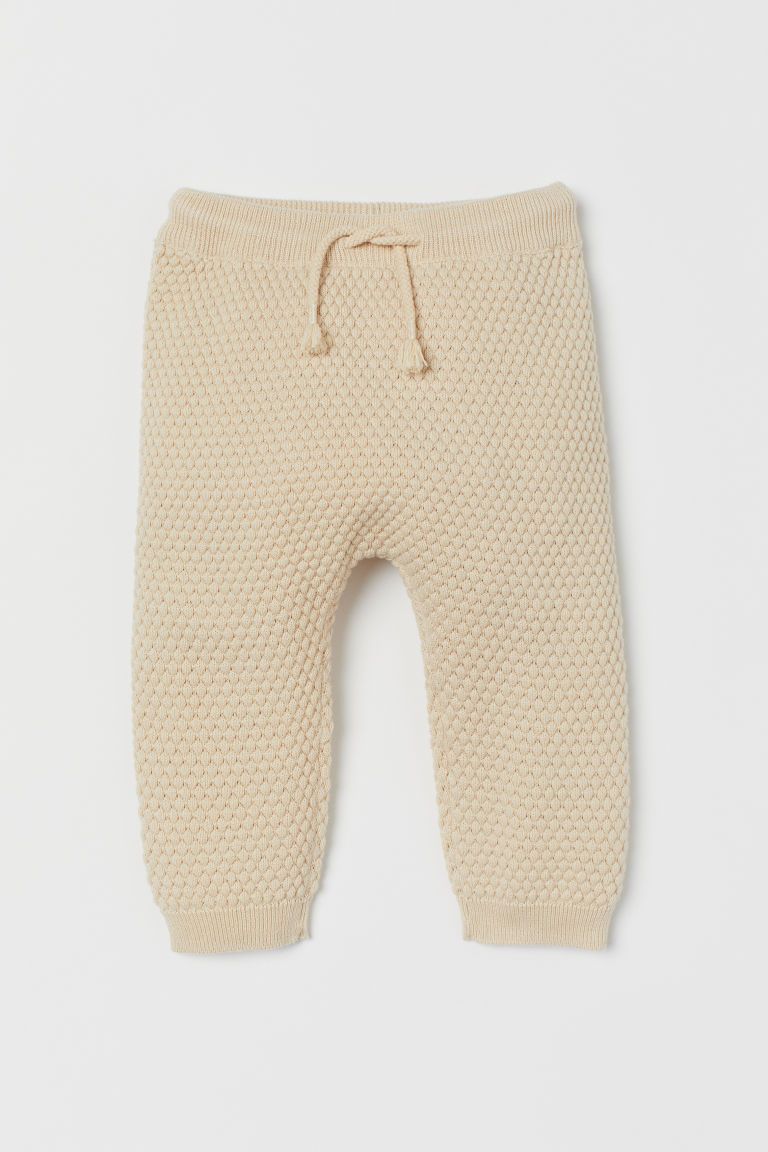 H & M - Textured-knit Pants - Beige | H&M (US + CA)