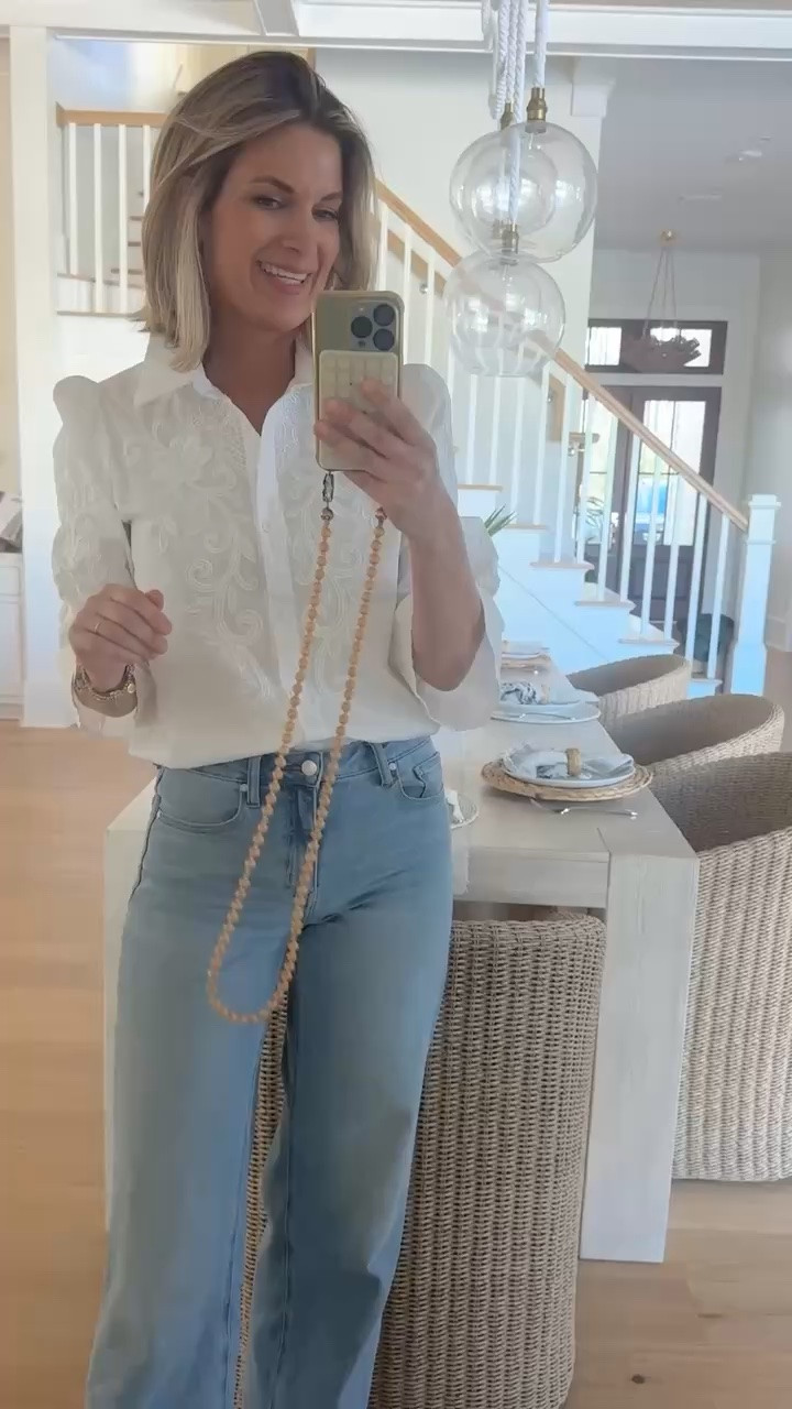 I am 5’11” wearing small in the shirt and 27x34 in the jeans. The inseam is slightly short compared to other brands.

#LTKTall #LTKootd #LTKOver40