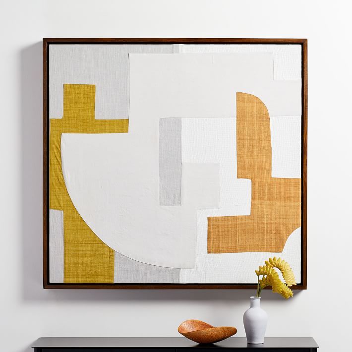 Pieced Fabric Wall Art - Yellow | West Elm (US)
