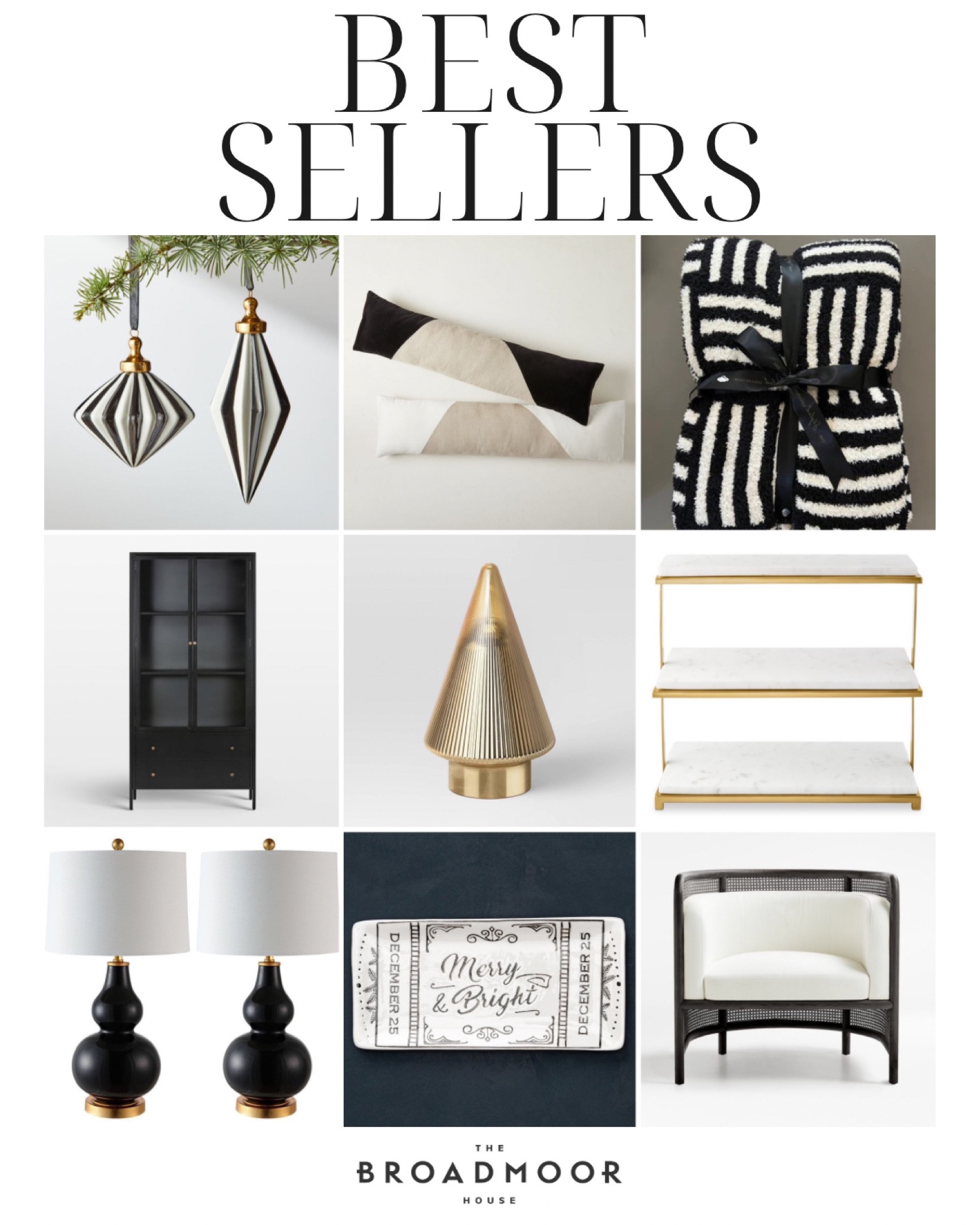 Modern holiday, Christmas decor. Blanket, gift guide, black and white, transitional, furniture, cabinet, ornament, Christmas tree 

#LTKsalealert #LTKhome #LTKstyletip