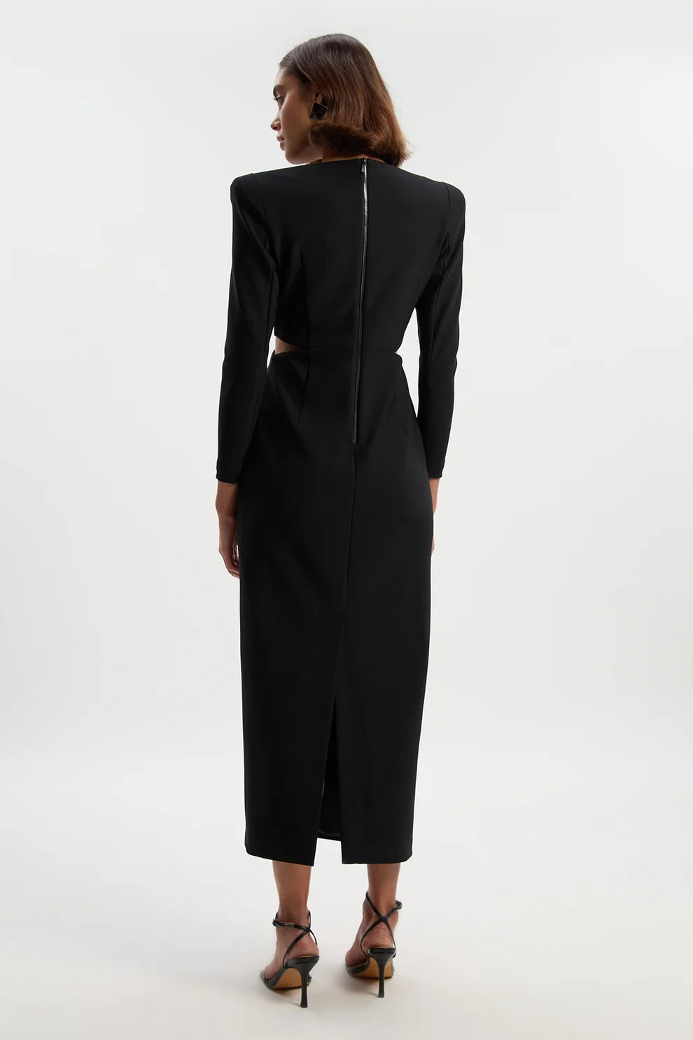 Petite Scuba Crepe Plunge Maxi Dress | Karen Millen UK + IE + DE + NL