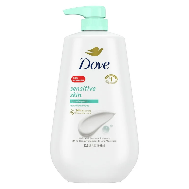 Dove Sensitive Skin Long Lasting Gentle Hypoallergenic Body Wash, 30.6 fl oz - Walmart.com | Walmart (US)