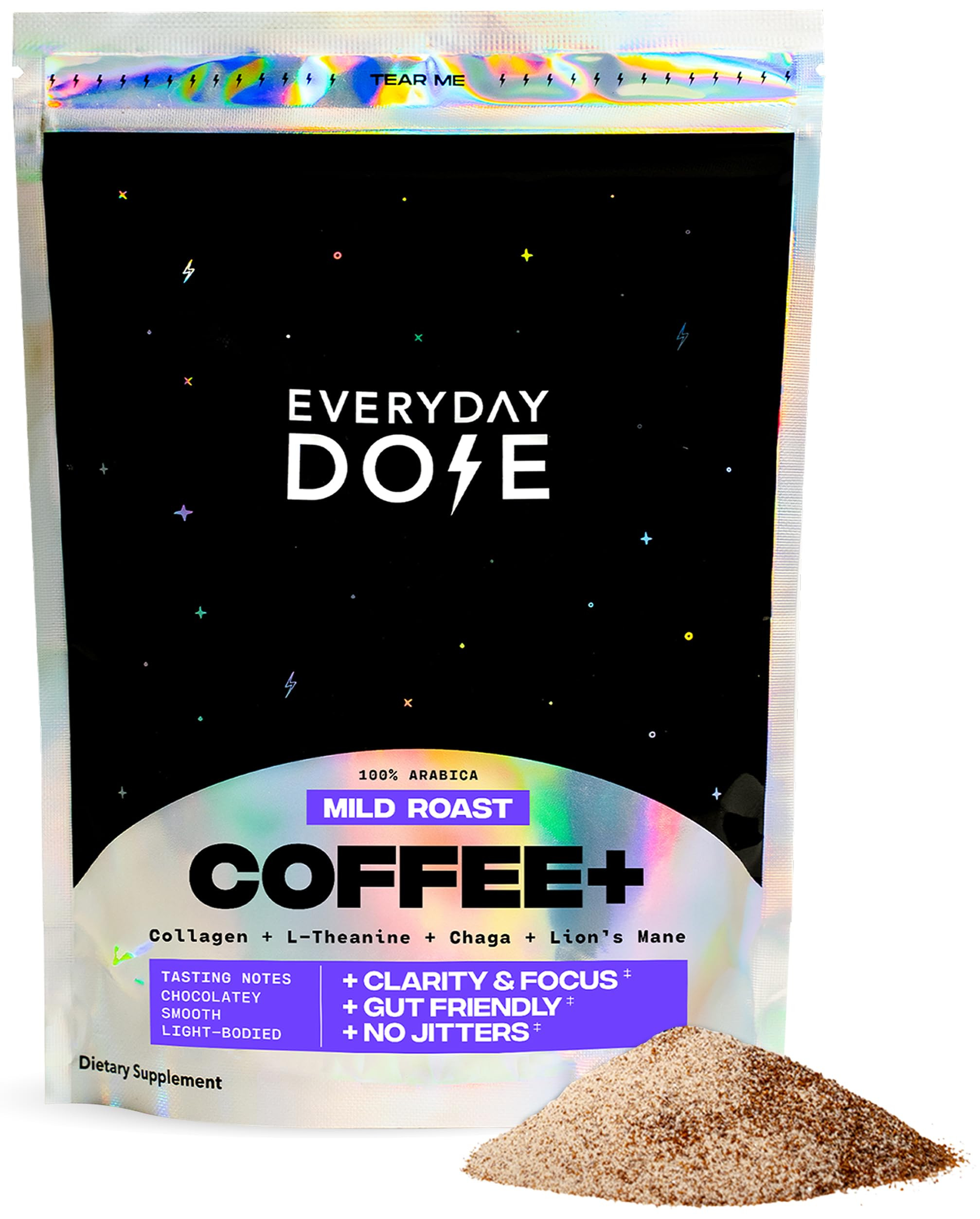 Amazon.com : Everyday Dose Premium Adaptogenic Mushroom Coffee with Grass-Fed Collagen, Chaga, Li... | Amazon (US)