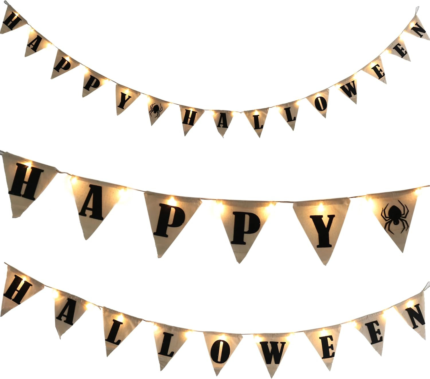 GIFTEXPRESS 16 ft Happy Halloween Light Up Banner, Natural Canvas Halloween Banner indoor and out... | Amazon (US)