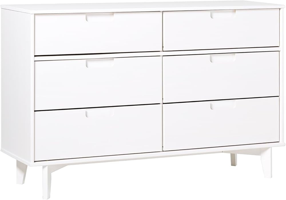 Walker Edison Mid Century Modern Grooved Handle Wood Dresser Bedroom Storage Drawer Organizer Clo... | Amazon (US)