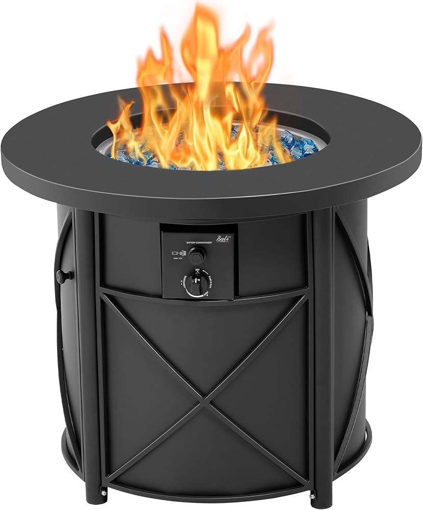 BALI OUTDOORS Propane Fire Pit Outdoor, Propane Fire Pit Table Round, Gas Firepits for Outside Pa... | Amazon (US)