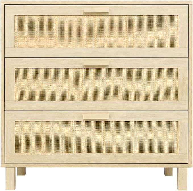 3 Drawer Dresser, CREATIVELAND Hamilton Rattan Chest of Drawers End Cabinets Storage Corner Bedsi... | Amazon (US)