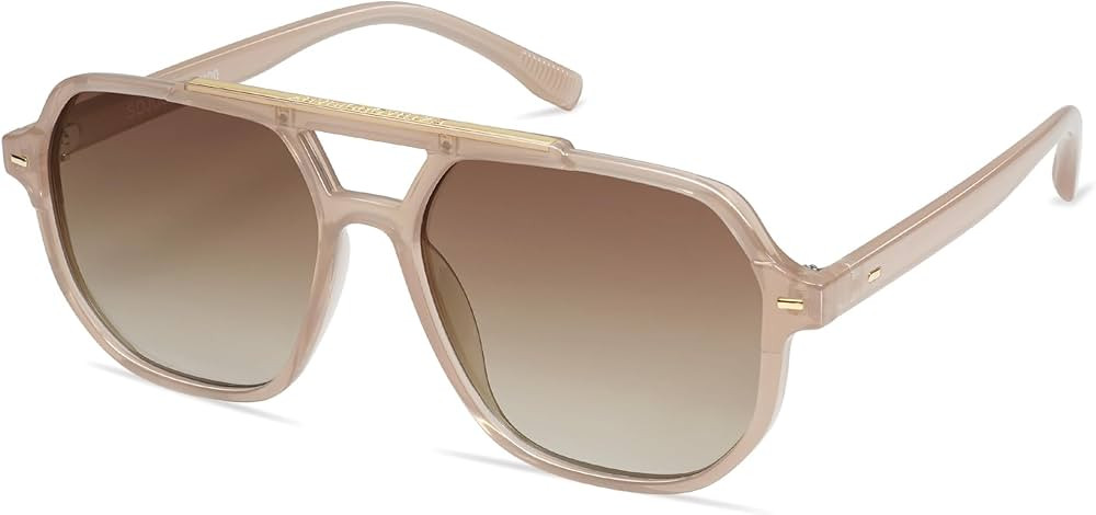 SOJOS Retro Trendy Aviator Polarized Sunglasses Men Women Vintage 70s Square Stylish Frame Sun Gl... | Amazon (US)