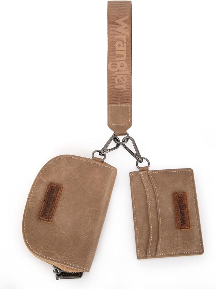 Wrangler KeyChain Wallet Wristlet Wallets for Women Dual Pouch Wristlet Rfid Blocking Credit Card... | Amazon (US)