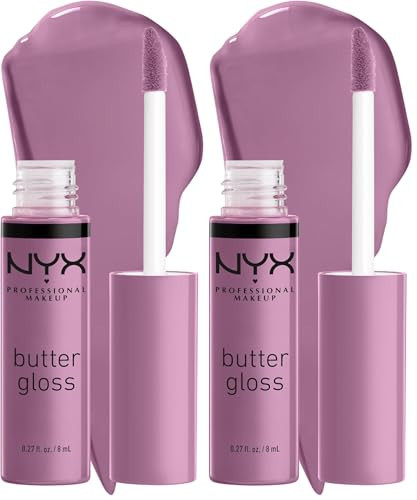NYX PROFESSIONAL MAKEUP Butter Gloss, Non-Sticky Lip Gloss - Marshmallow (Muted Lilac) (Pack of 2) | Amazon (US)
