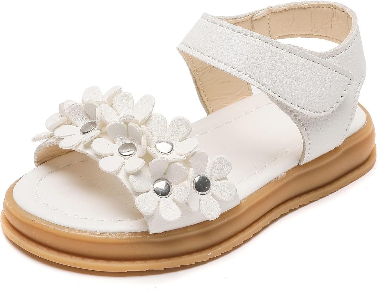 Toddler Girl's Sandals KOSISOK Flower Princess Open Toe Strap Beach Sandals | Amazon (US)